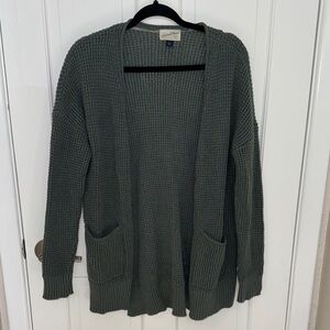 Women's Green/Dark Teal Open-Front Cardigan